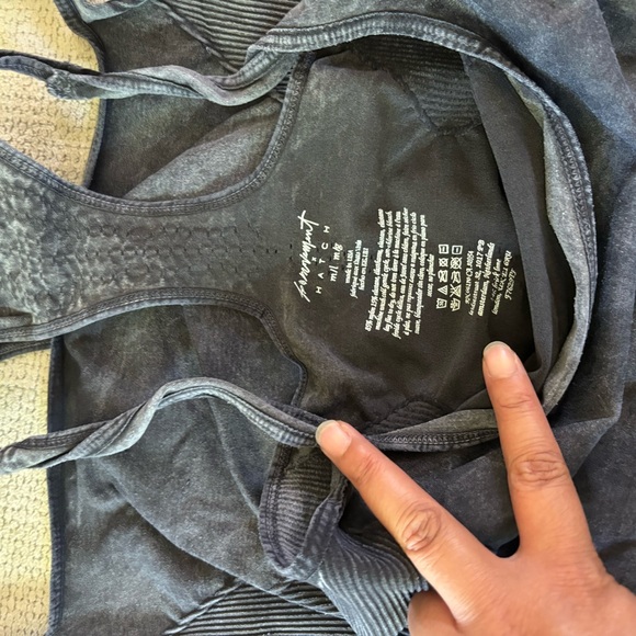 Free People Good Karma Long Tank in Washed Black M/L - Picture 7 of 7